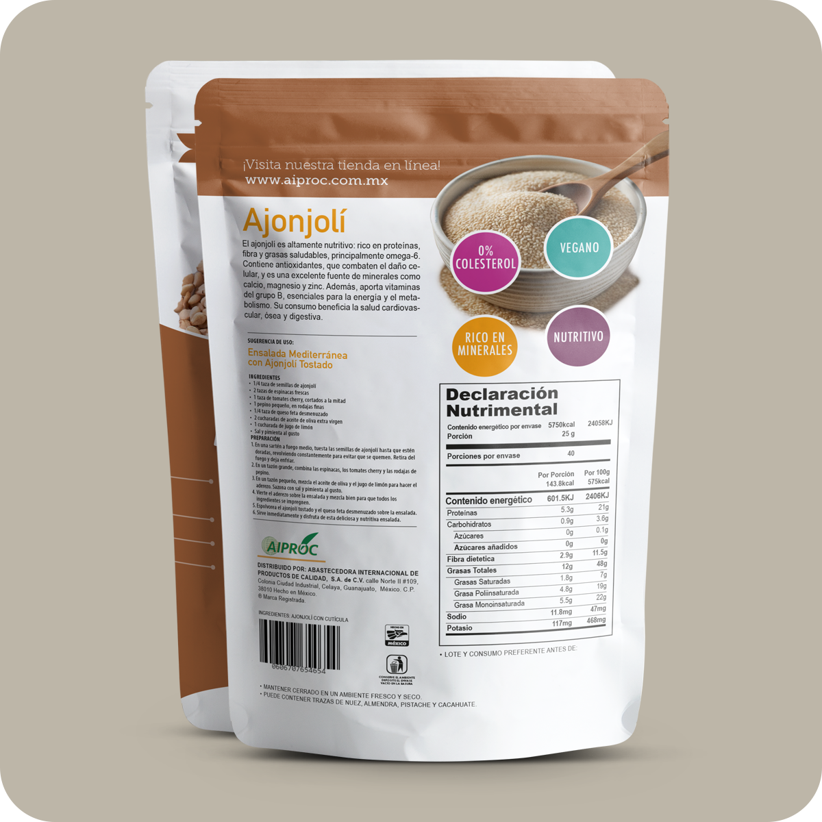 Ajonjolí Blanco Natural Con Cutícula