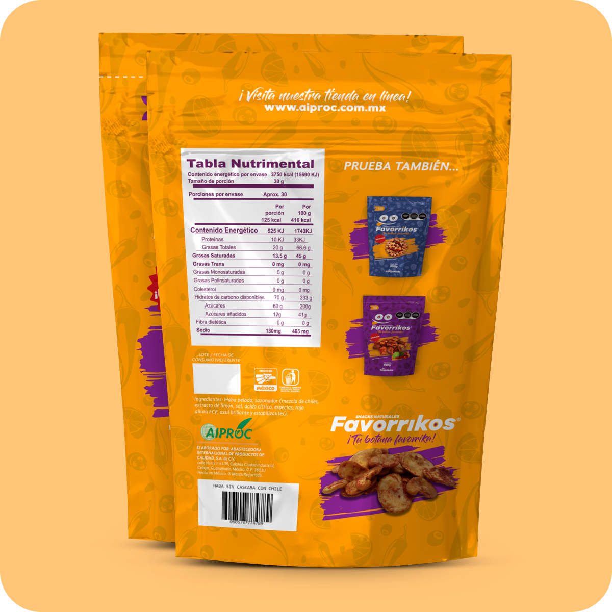 Haba Enchilada Sin Cáscara