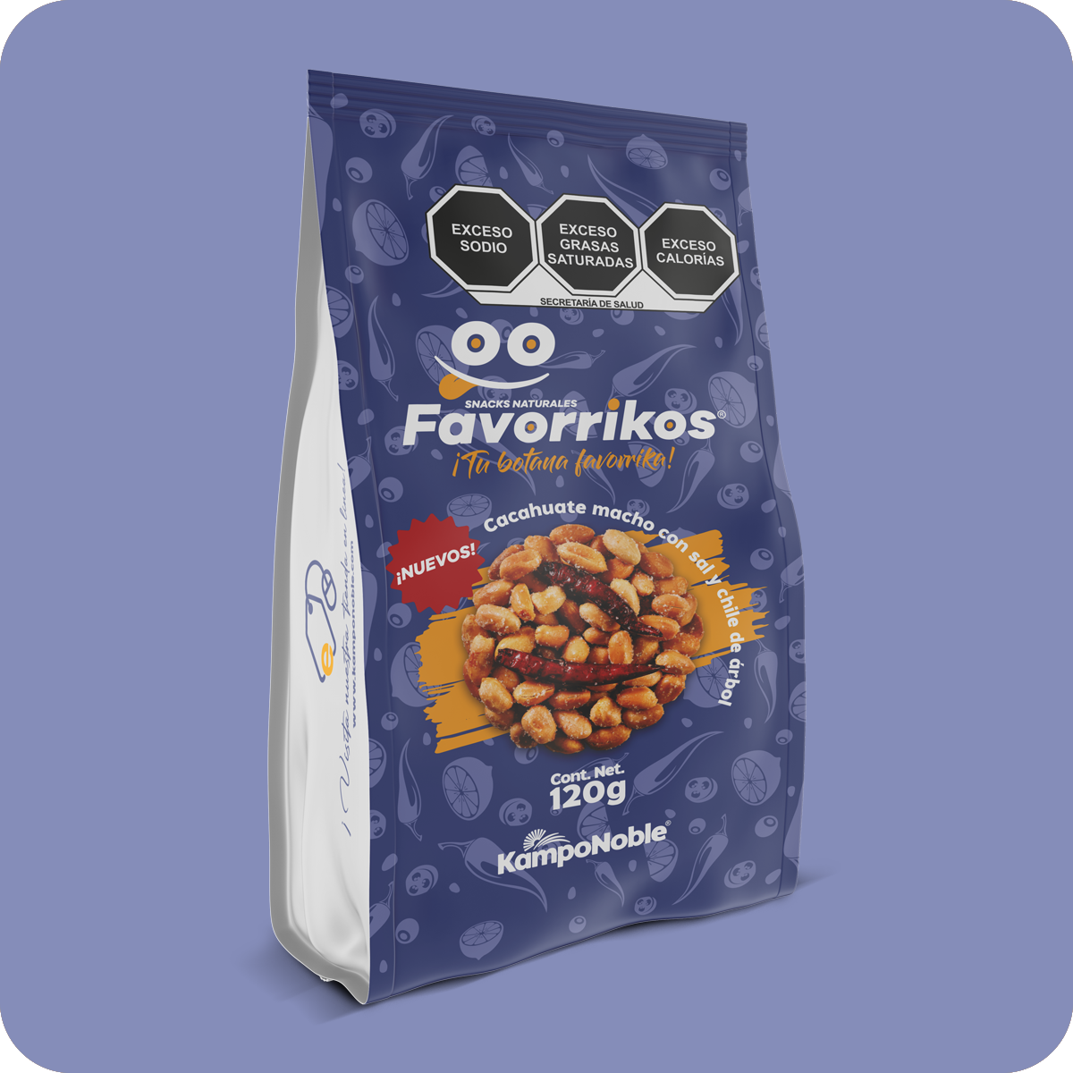 Cacahuate Macho Frito con Sal y Chile de Árbol