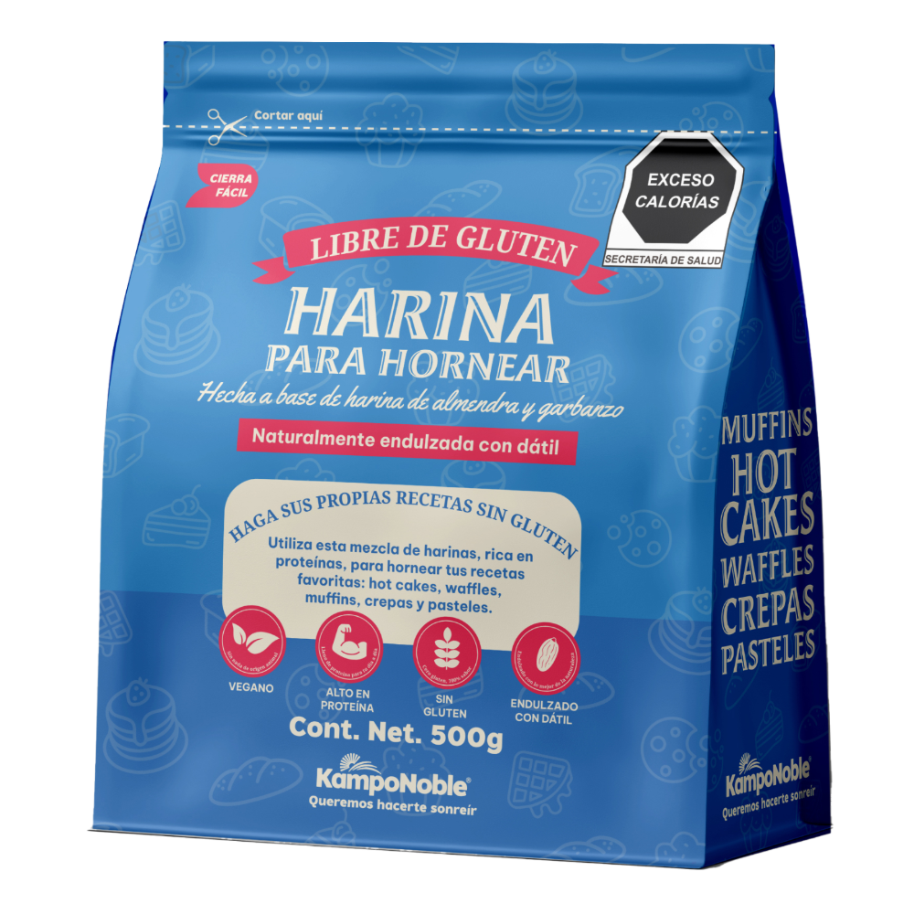 Harina Para Hornear De Almendra & Garbanzo | Endulzada Naturalmente Con Dátil | Sin Gluten | Alta En Proteína | Contenido Neto : 500g