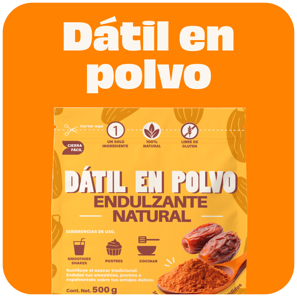 Azúcar de Dátil "DatSweet" | Polvo de Dátil deshidratado | Endulzante 100% Natural | Solo 1 ingrediente | Contenido Neto: 500g