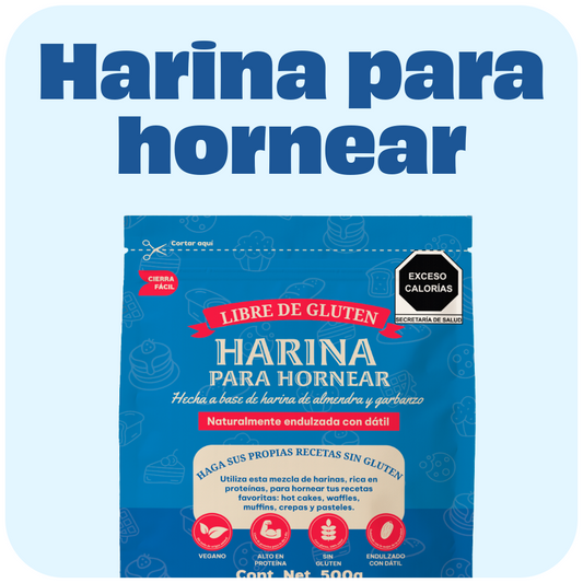 Harina Para Hornear De Almendra & Garbanzo | Endulzada Naturalmente Con Dátil | Sin Gluten | Alta En Proteína | Contenido Neto : 500g