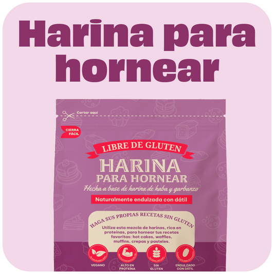 Harina para Hornear de Garbanzo , Chícharo &  Haba | Endulzada Naturalmente con Dátil | Sin Gluten