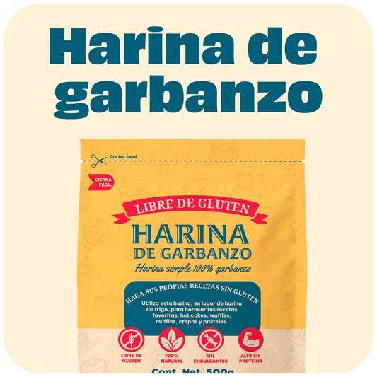 Harina 100% Garbanzo | Solo 1 Ingrediente | Sin Gluten | Alta en Proteína | Contenido Neto : 500g