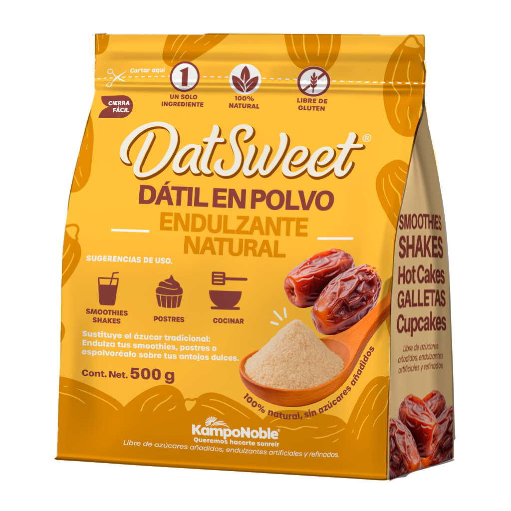 Azúcar de Dátil "DatSweet" | Polvo de Dátil deshidratado | Endulzante 100% Natural | Solo 1 ingrediente | Contenido Neto: 500g