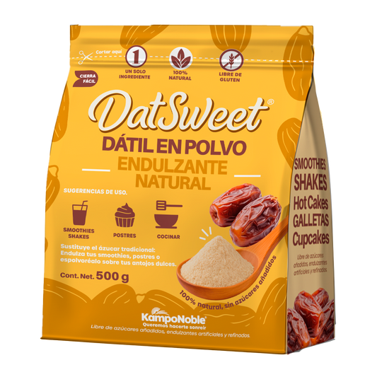 Azúcar de Dátil "DatSweet" | Polvo de Dátil deshidratado | Endulzante 100% Natural | Solo 1 ingrediente | Contenido Neto: 500g