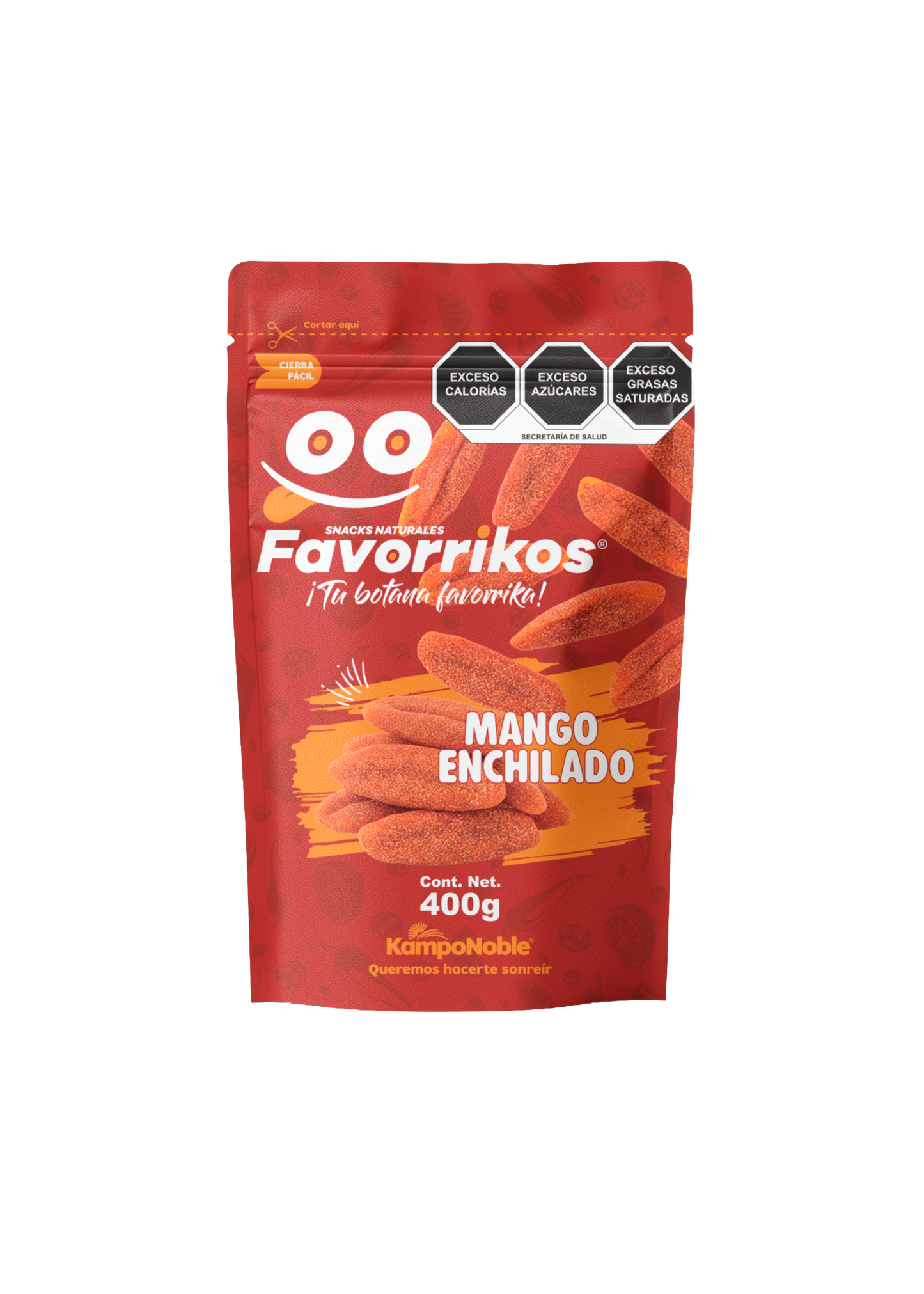 Mango Deshidratado Enchilado Favorrikos® | Snack Dulce con Chilito | 400g | KampoNoble®
